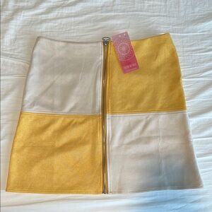 Colorblock Yellow and Cream Skirt